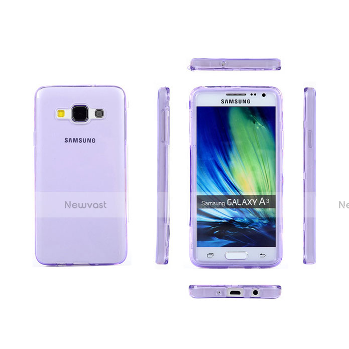 Soft Transparent Flip Cover for Samsung Galaxy A3 Duos SM-A300F Purple