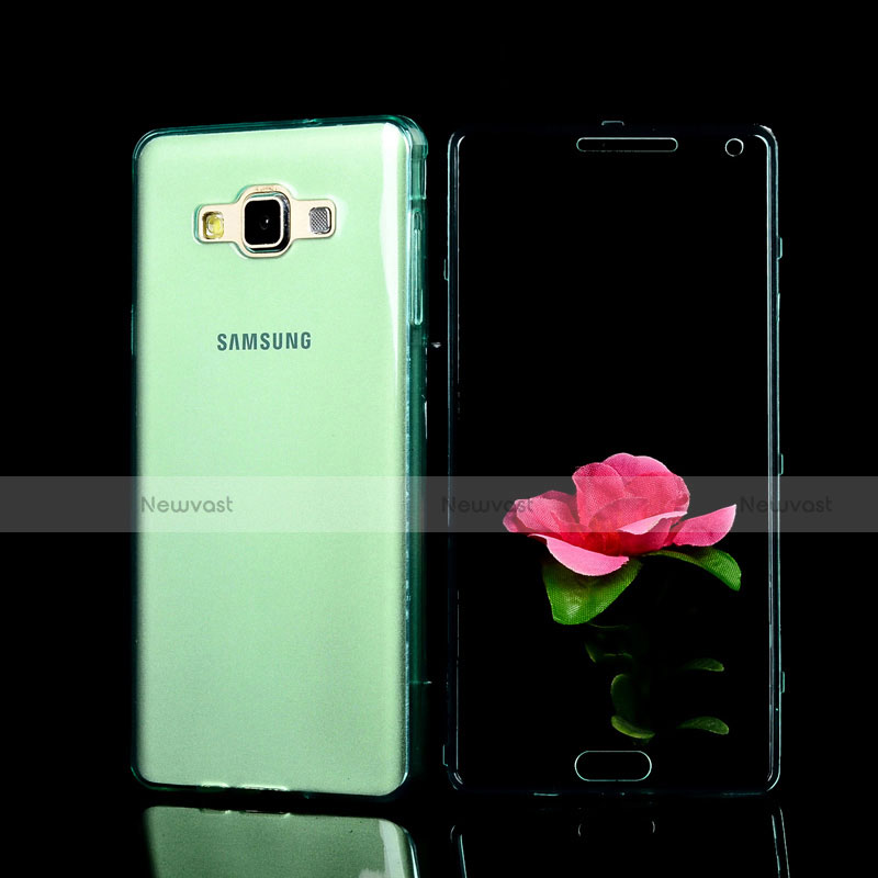 Soft Transparent Flip Cover for Samsung Galaxy A7 SM-A700 Sky Blue