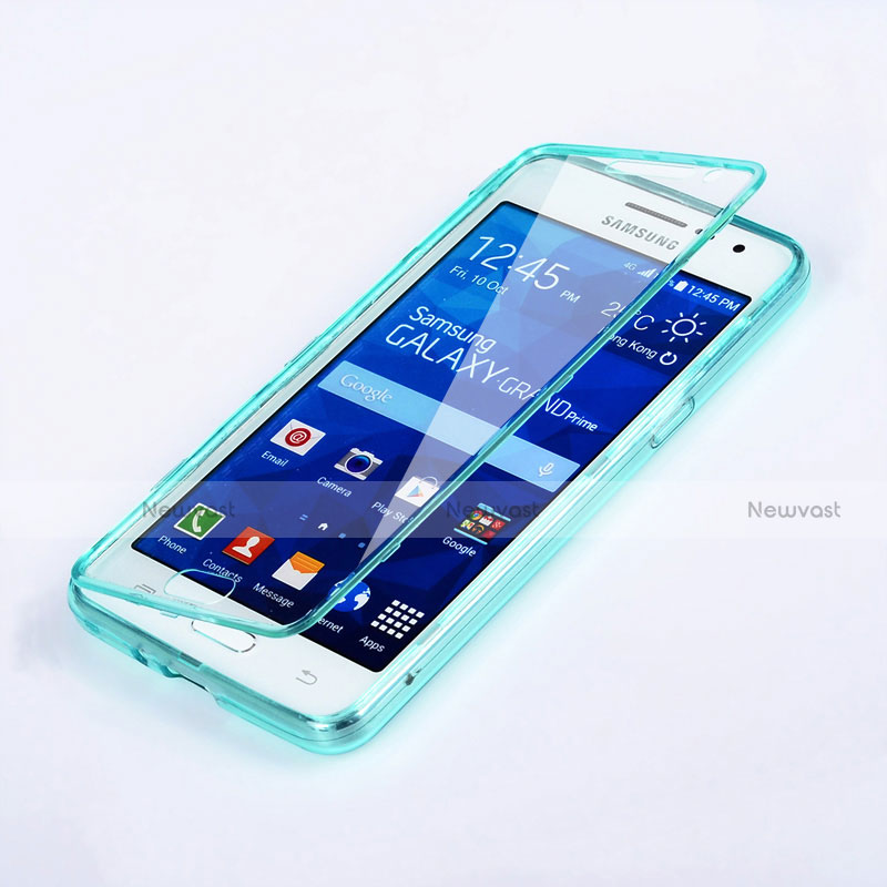 Soft Transparent Flip Cover for Samsung Galaxy Grand Prime SM-G530H Sky Blue