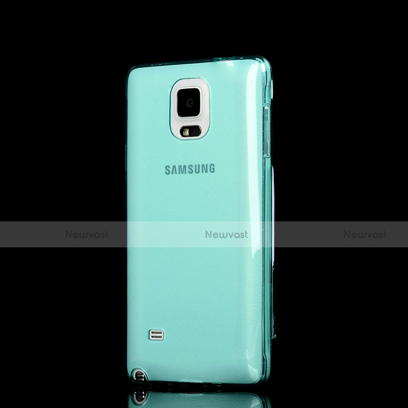 Soft Transparent Flip Cover for Samsung Galaxy Note 4 SM-N910F Sky Blue