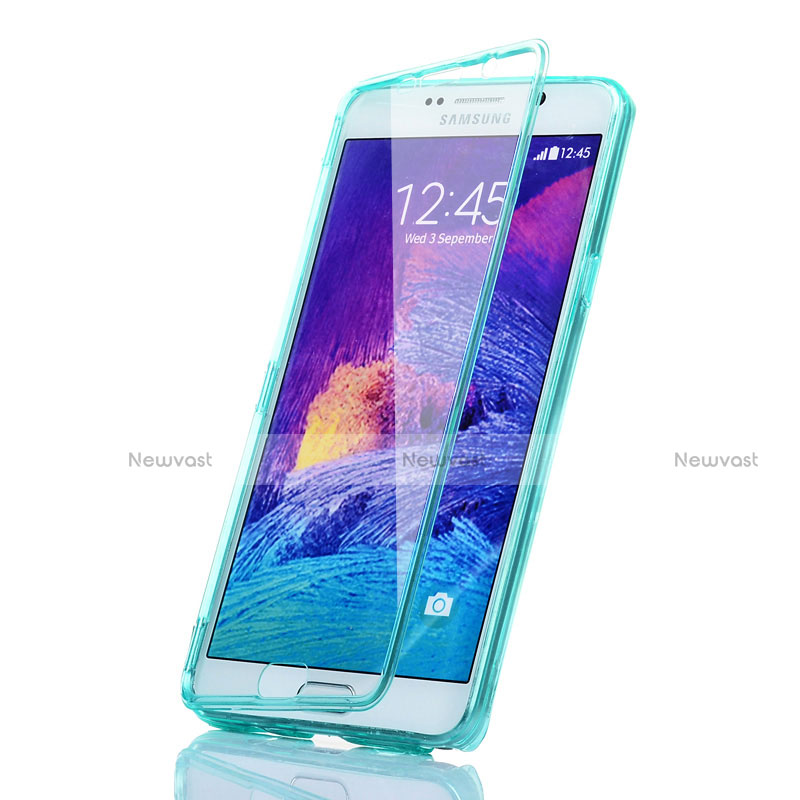 Soft Transparent Flip Cover for Samsung Galaxy Note 5 N9200 N920 N920F Sky Blue