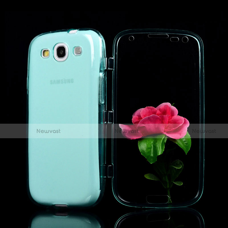 Soft Transparent Flip Cover for Samsung Galaxy S3 III i9305 Neo Sky Blue