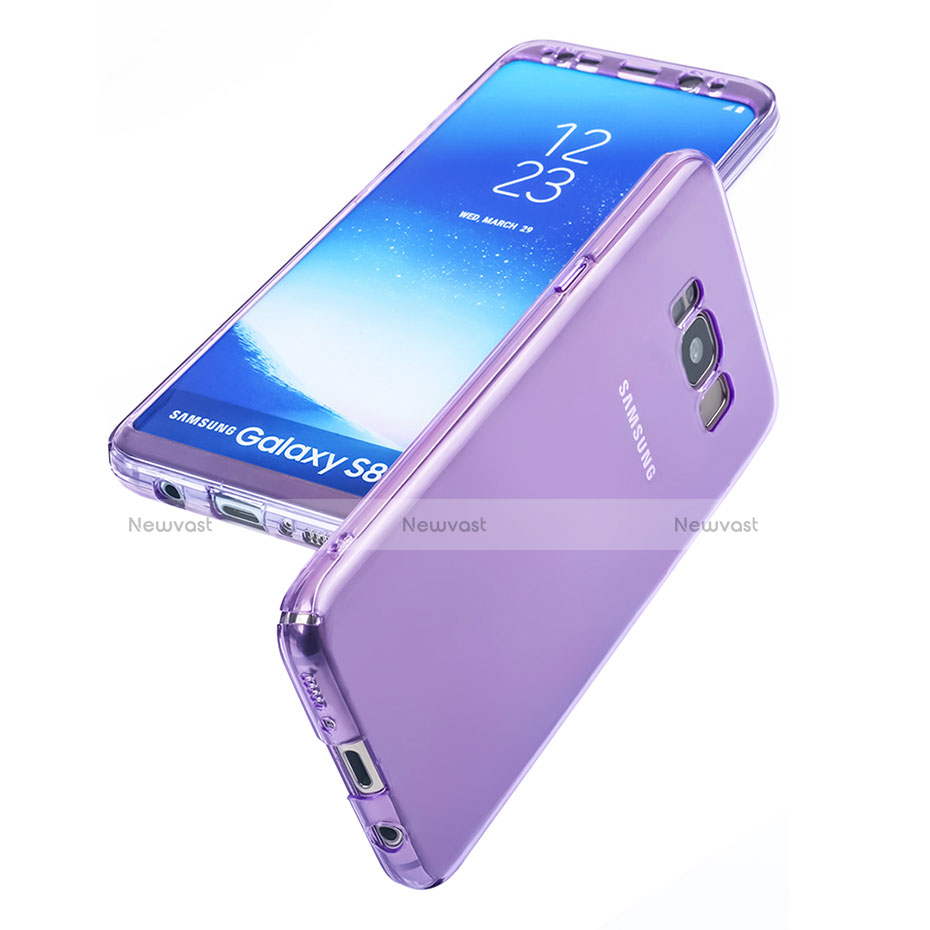 Soft Transparent Flip Cover for Samsung Galaxy S8 Plus Purple