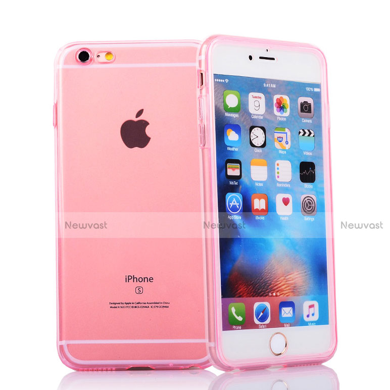 Soft Transparent Gel Flip Case for Apple iPhone 6S Plus Pink