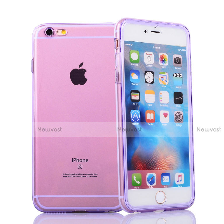 Soft Transparent Gel Flip Cover for Apple iPhone 6S Purple