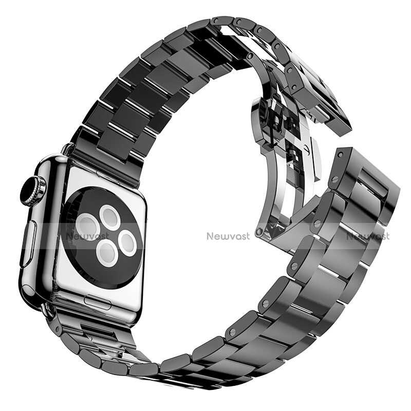 Stainless Steel Bracelet Band Strap for Apple iWatch 3 42mm Black