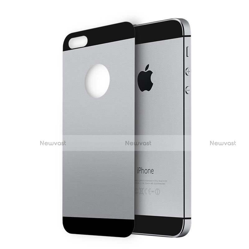 Tempered Glass Back Protector Film for Apple iPhone 5 Gray