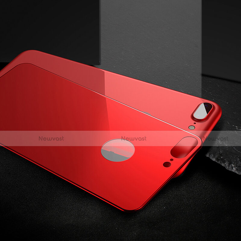 Tempered Glass Back Protector Film for Apple iPhone 8 Plus Red