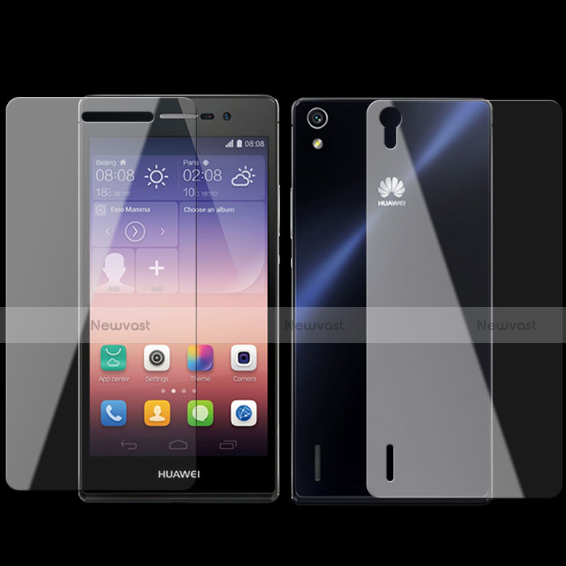 Tempered Glass Screen Protector Front and Back Film for Huawei Ascend P7 Clear