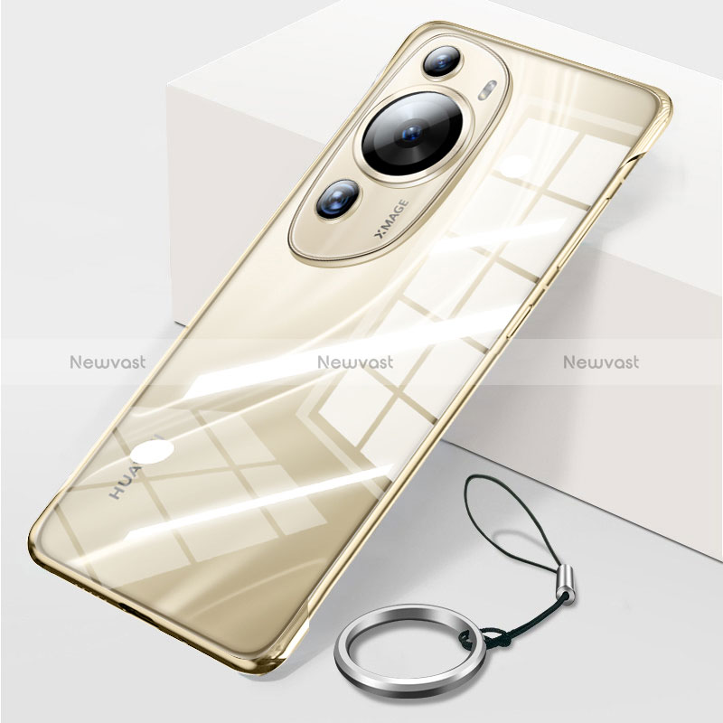 Transparent Crystal Frameless Hard Case Back Cover for Huawei P60 Art Gold