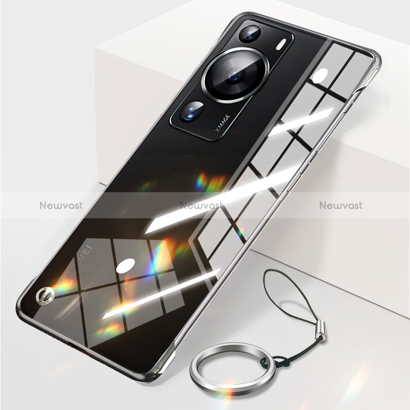 Transparent Crystal Frameless Hard Case Back Cover for Huawei P60 Black