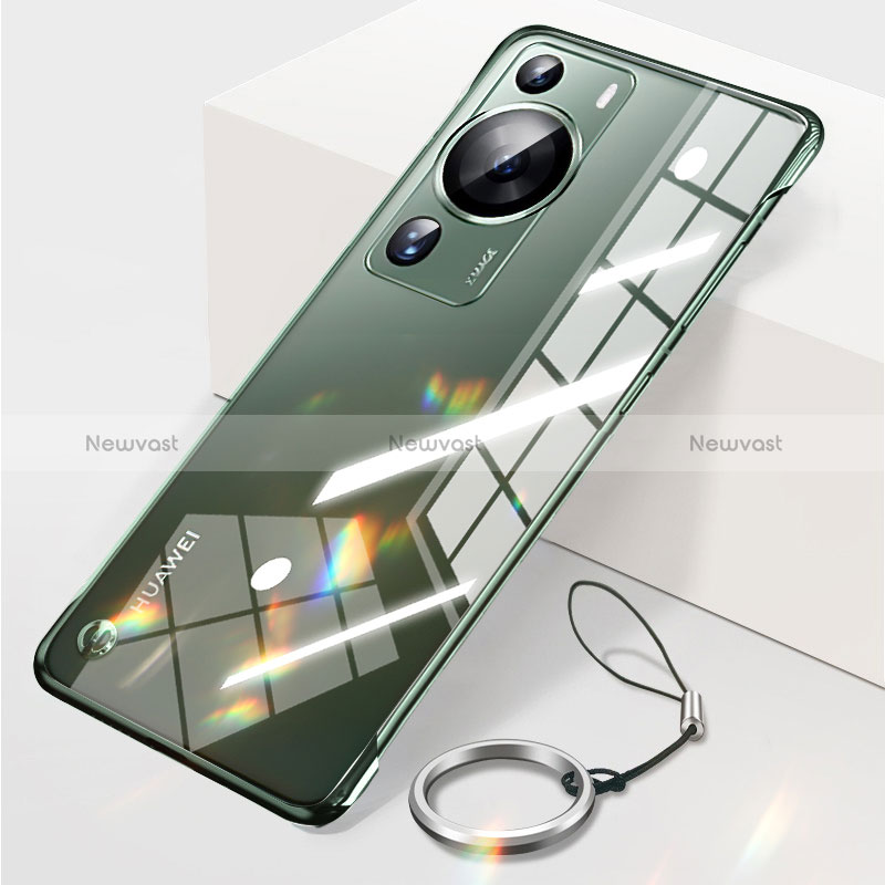 Transparent Crystal Frameless Hard Case Back Cover for Huawei P60 Green