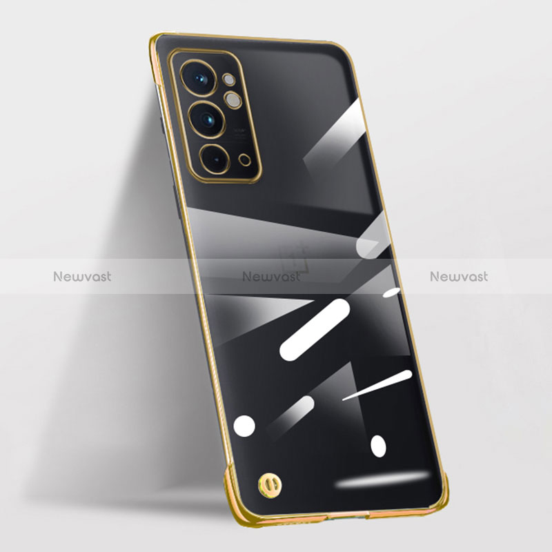 Transparent Crystal Frameless Hard Case Back Cover for OnePlus 9RT 5G Gold