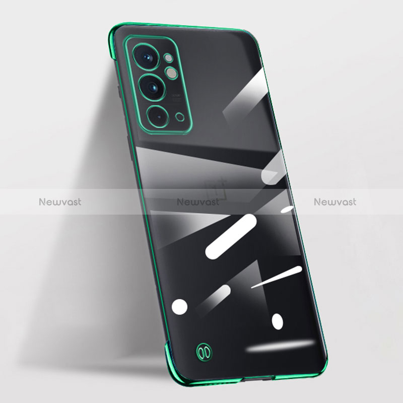 Transparent Crystal Frameless Hard Case Back Cover for OnePlus 9RT 5G Green