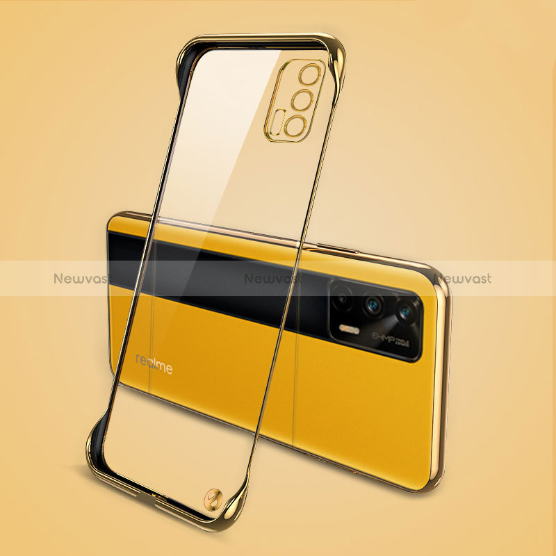 Transparent Crystal Frameless Hard Case Back Cover for Realme GT 5G Gold