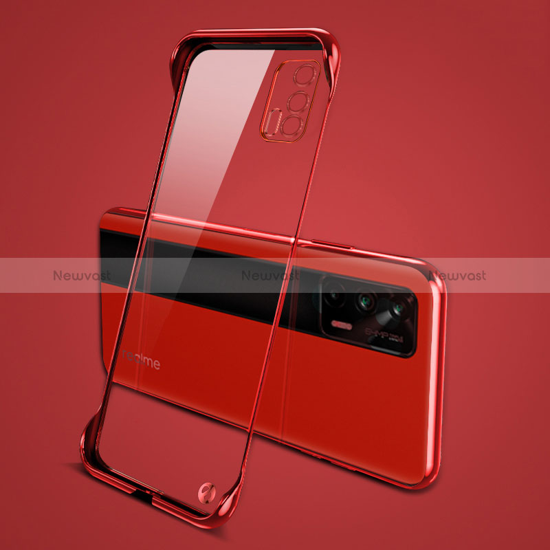 Transparent Crystal Frameless Hard Case Back Cover for Realme GT 5G Red