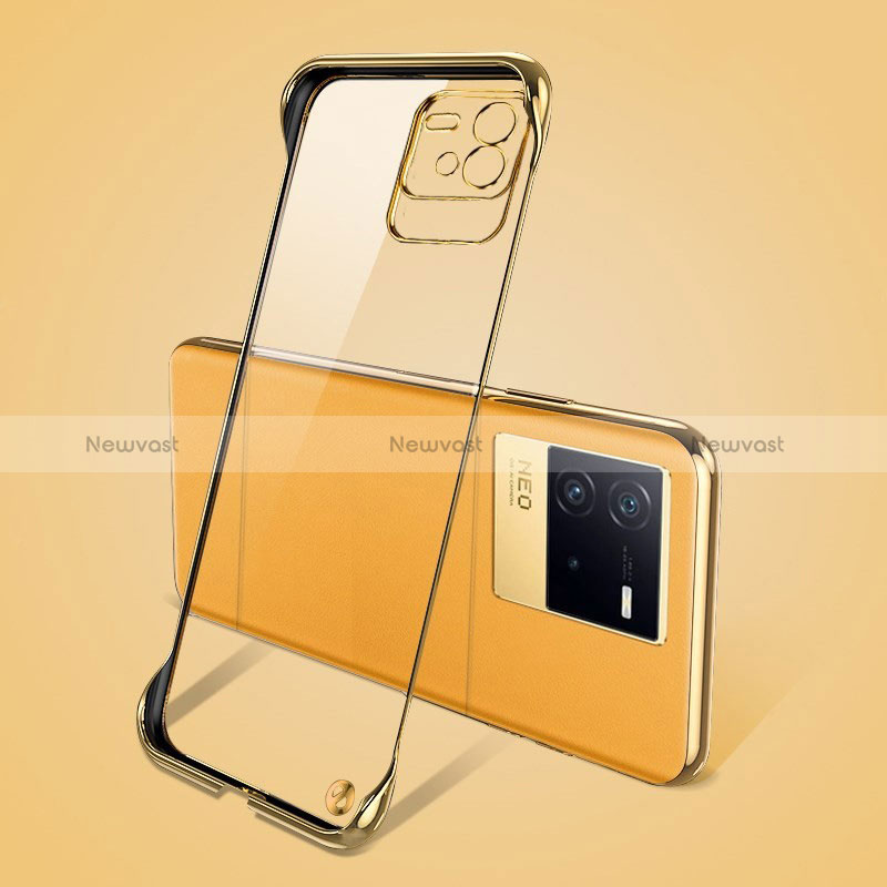 Transparent Crystal Frameless Hard Case Back Cover for Vivo iQOO Neo6 5G Gold