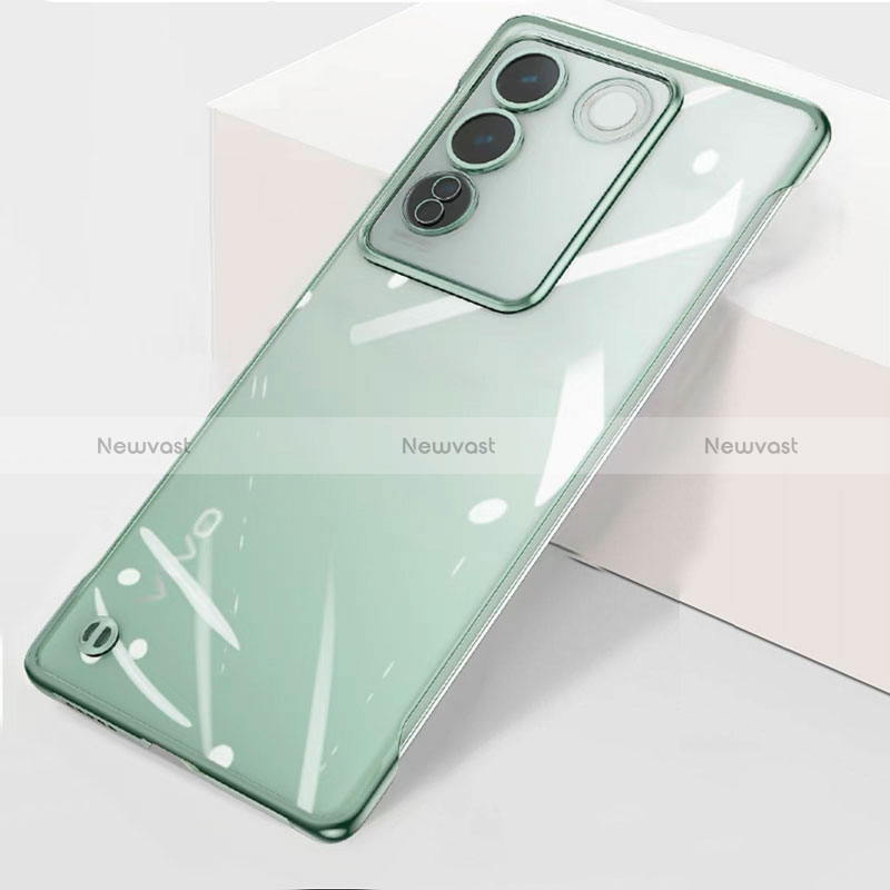 Transparent Crystal Frameless Hard Case Back Cover for Vivo V27 5G Green