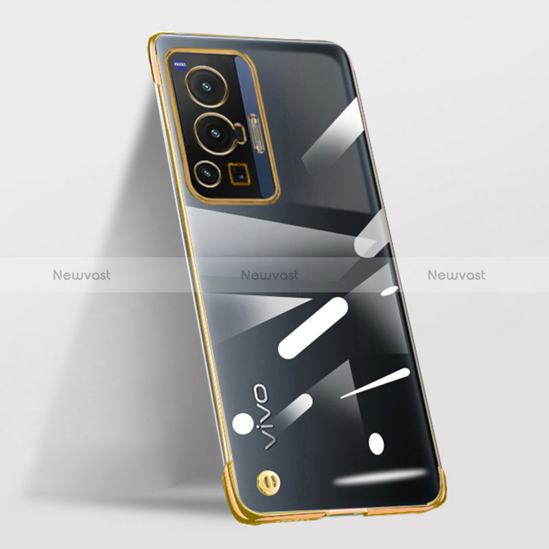 Transparent Crystal Frameless Hard Case Back Cover for Vivo X70 Pro 5G Gold
