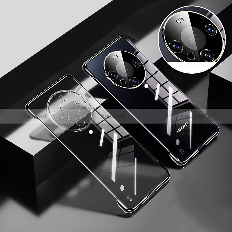 Transparent Crystal Frameless Hard Case Back Cover H01 for Huawei Mate 60 Pro+ Plus Black