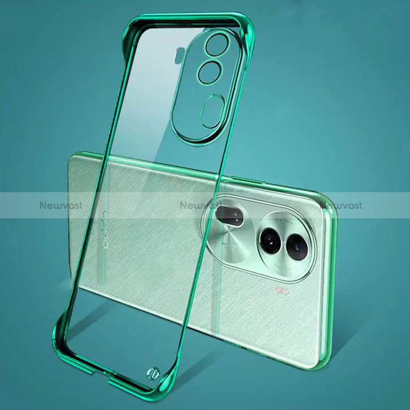 Transparent Crystal Frameless Hard Case Back Cover H01 for Oppo Reno11 Pro 5G Green