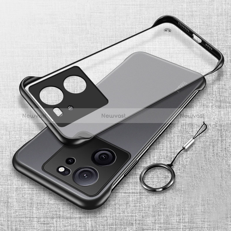 Transparent Crystal Frameless Hard Case Back Cover H02 for Xiaomi Mi 13T Pro 5G Black