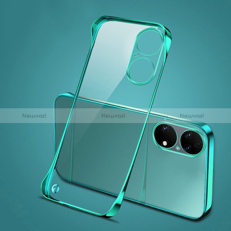 Transparent Crystal Frameless Hard Case Back Cover H03 for Huawei P50 Green