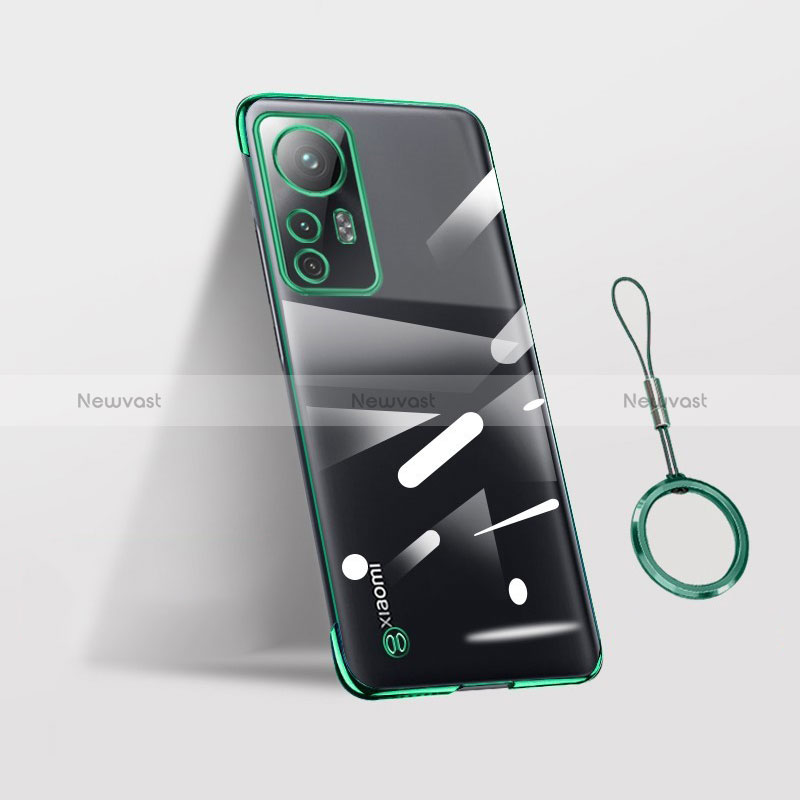 Transparent Crystal Frameless Hard Case Back Cover H03 for Xiaomi Redmi Note 12S Green