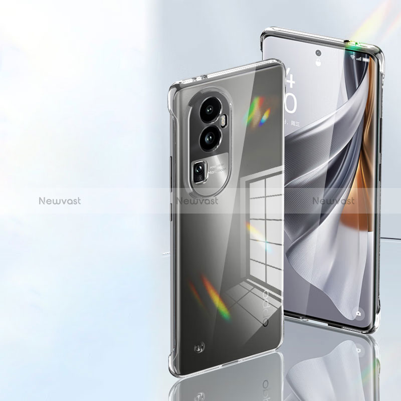 Transparent Crystal Frameless Hard Case Back Cover T01 for Oppo Reno10 Pro+ Plus 5G Clear