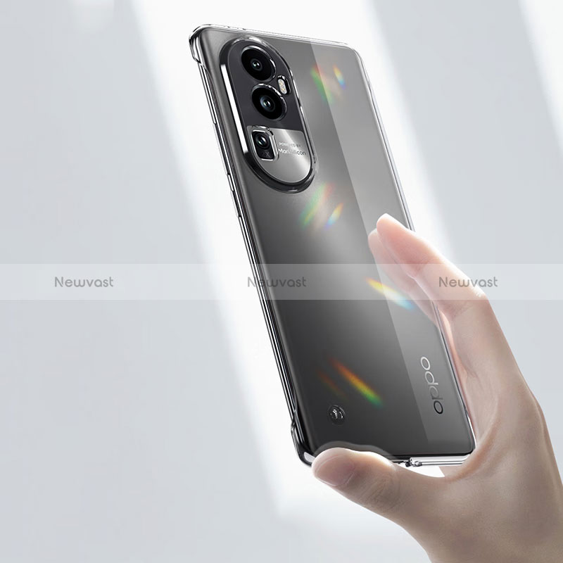 Transparent Crystal Frameless Hard Case Back Cover T01 for Oppo Reno10 Pro+ Plus 5G Clear