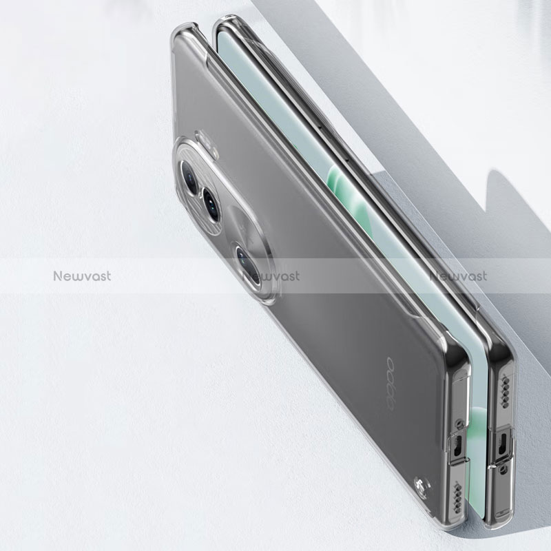 Transparent Crystal Frameless Hard Case Back Cover T01 for Oppo Reno11 Pro 5G Clear