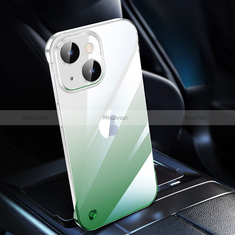 Transparent Crystal Gradient Hard Case Back Cover QC2 for Apple iPhone 13 Green