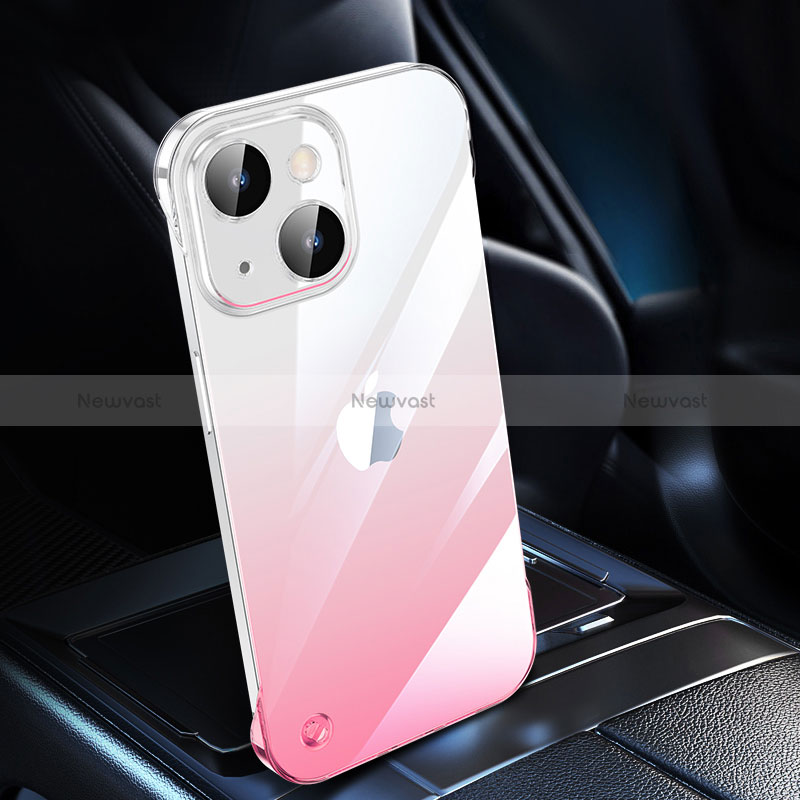 Transparent Crystal Gradient Hard Case Back Cover QC2 for Apple iPhone 14 Plus Pink