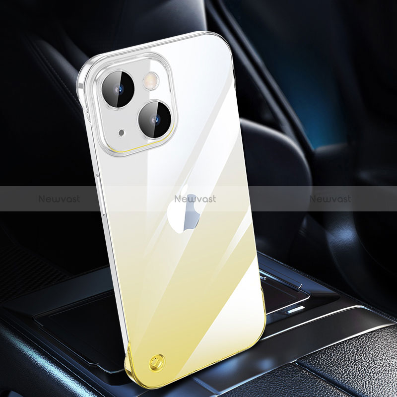 Transparent Crystal Gradient Hard Case Back Cover QC2 for Apple iPhone 15 Plus Yellow