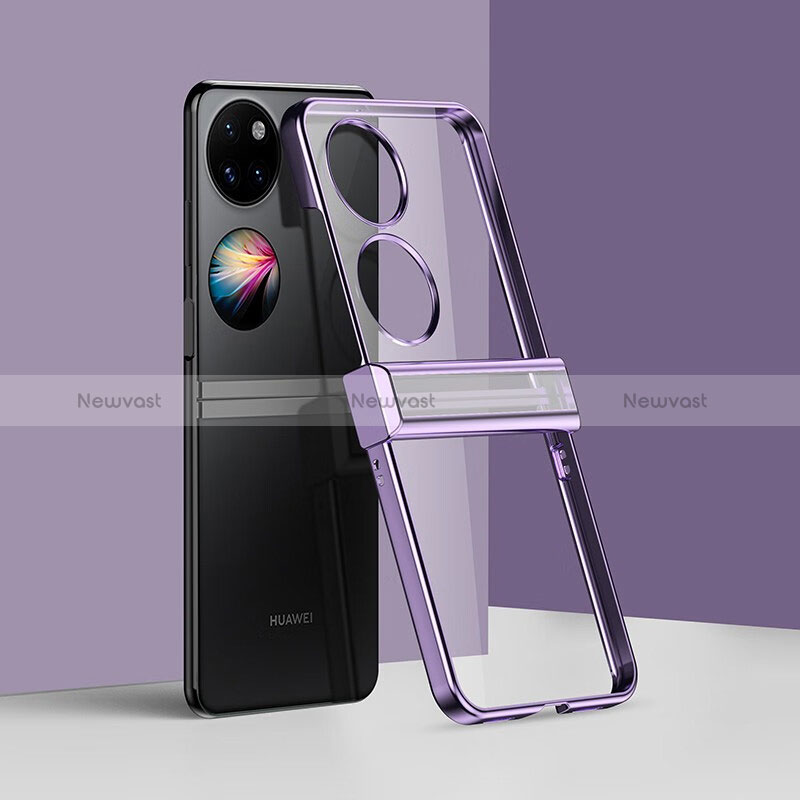 Transparent Crystal Hard Case Back Cover BH2 for Huawei P60 Pocket Purple