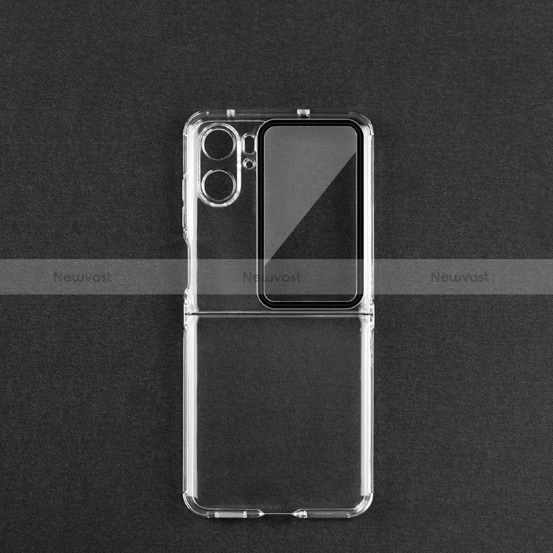 Transparent Crystal Hard Case Back Cover for Oppo Find N2 Flip 5G Clear