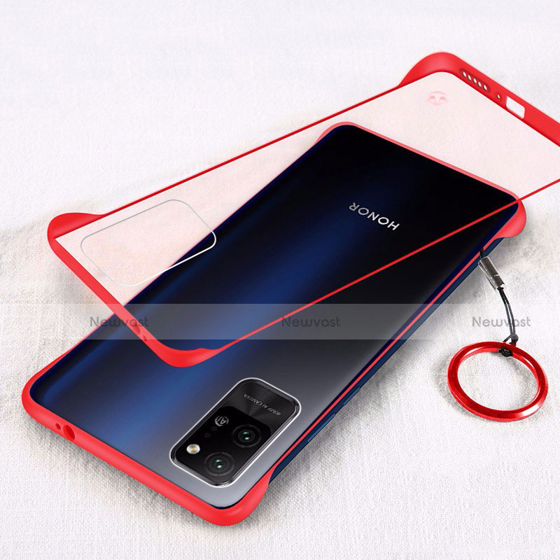 Transparent Crystal Hard Case Back Cover H01 for Huawei Honor Play4 Pro 5G Red