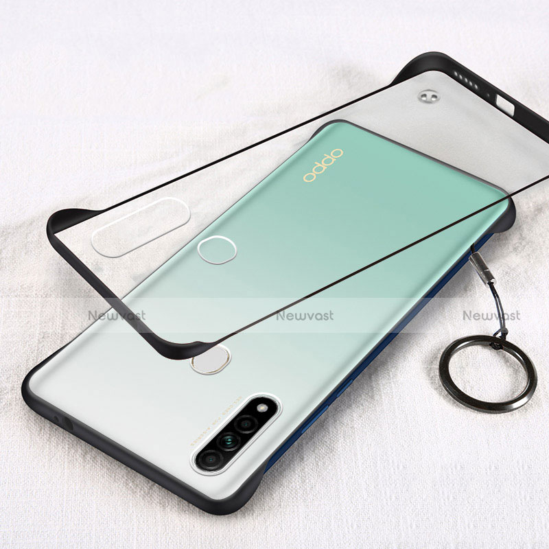 Transparent Crystal Hard Case Back Cover H01 for Oppo A31 Black