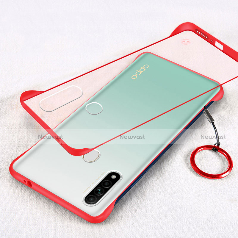 Transparent Crystal Hard Case Back Cover H01 for Oppo A31 Red