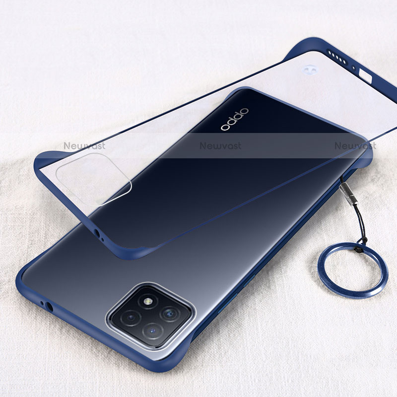 Transparent Crystal Hard Case Back Cover H01 for Oppo A72 5G Blue