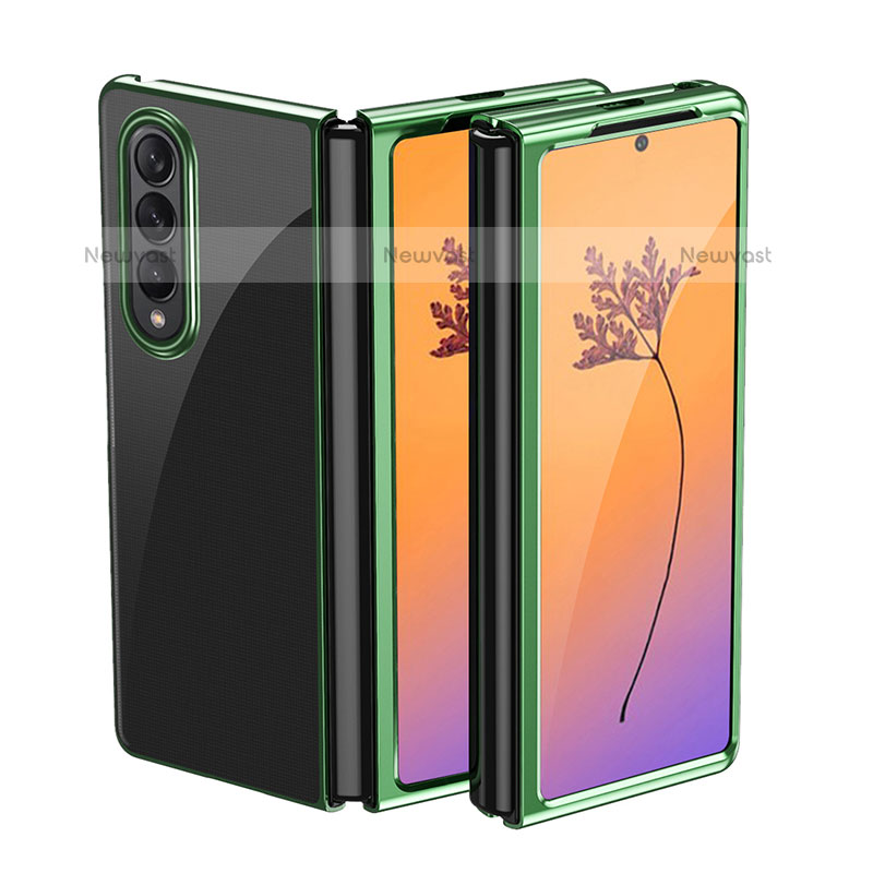 Transparent Crystal Hard Case Back Cover H01 for Samsung Galaxy Z Fold3 5G Green