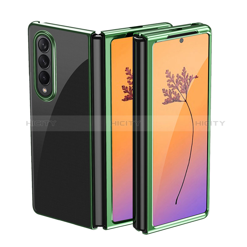 Transparent Crystal Hard Case Back Cover H01 for Samsung Galaxy Z Fold4 5G Green