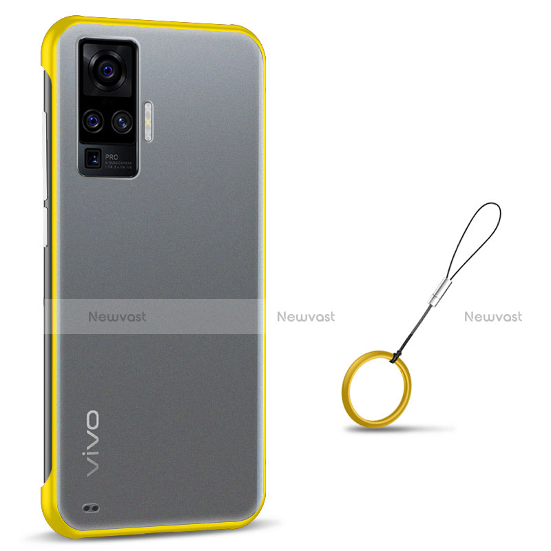 Transparent Crystal Hard Case Back Cover H01 for Vivo X50 Pro 5G Yellow