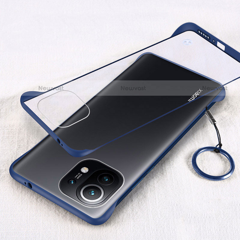 Transparent Crystal Hard Case Back Cover H01 for Xiaomi Mi 11 Lite 5G NE Blue