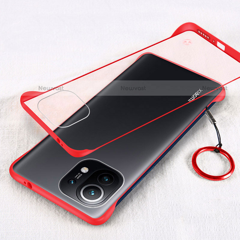 Transparent Crystal Hard Case Back Cover H01 for Xiaomi Mi 11 Lite 5G NE Red