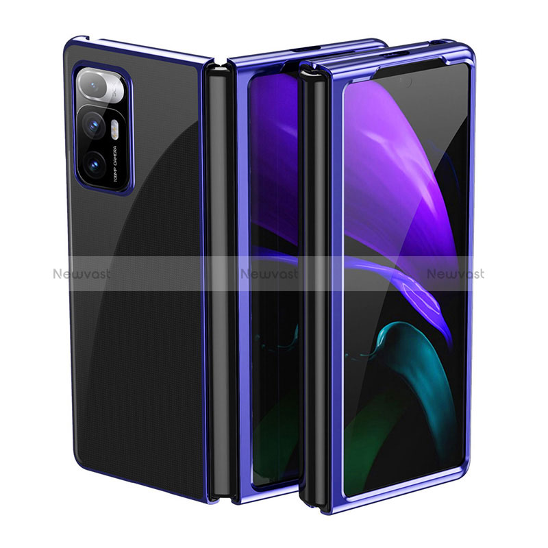 Transparent Crystal Hard Case Back Cover H01 for Xiaomi Mix Fold 5G Blue