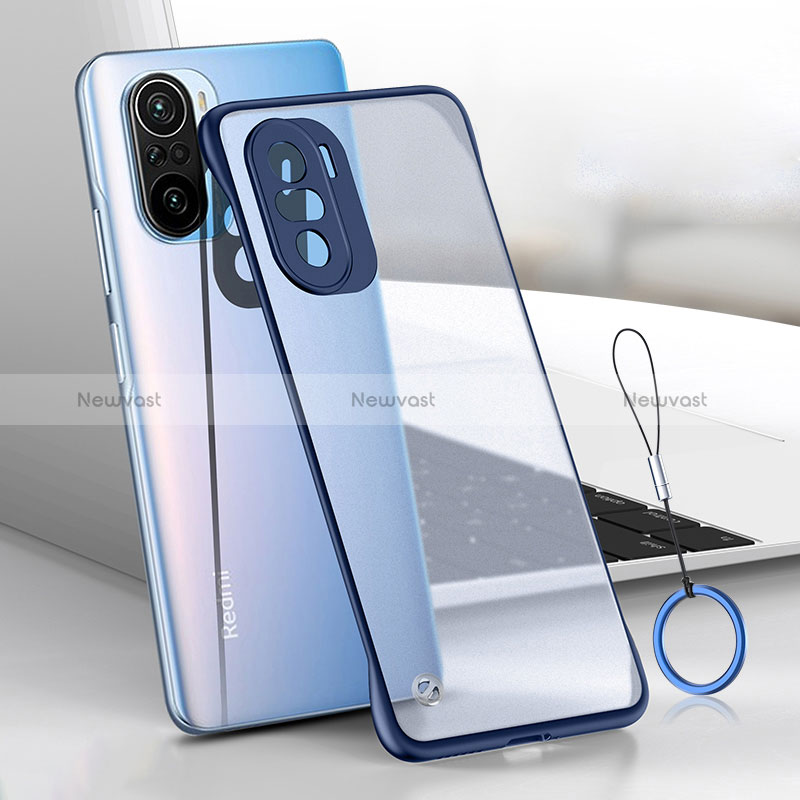 Transparent Crystal Hard Case Back Cover H01 for Xiaomi Poco F3 5G Blue