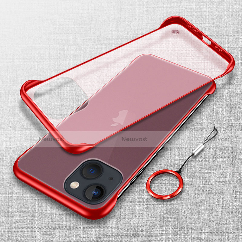 Transparent Crystal Hard Case Back Cover H02 for Apple iPhone 14 Plus Red