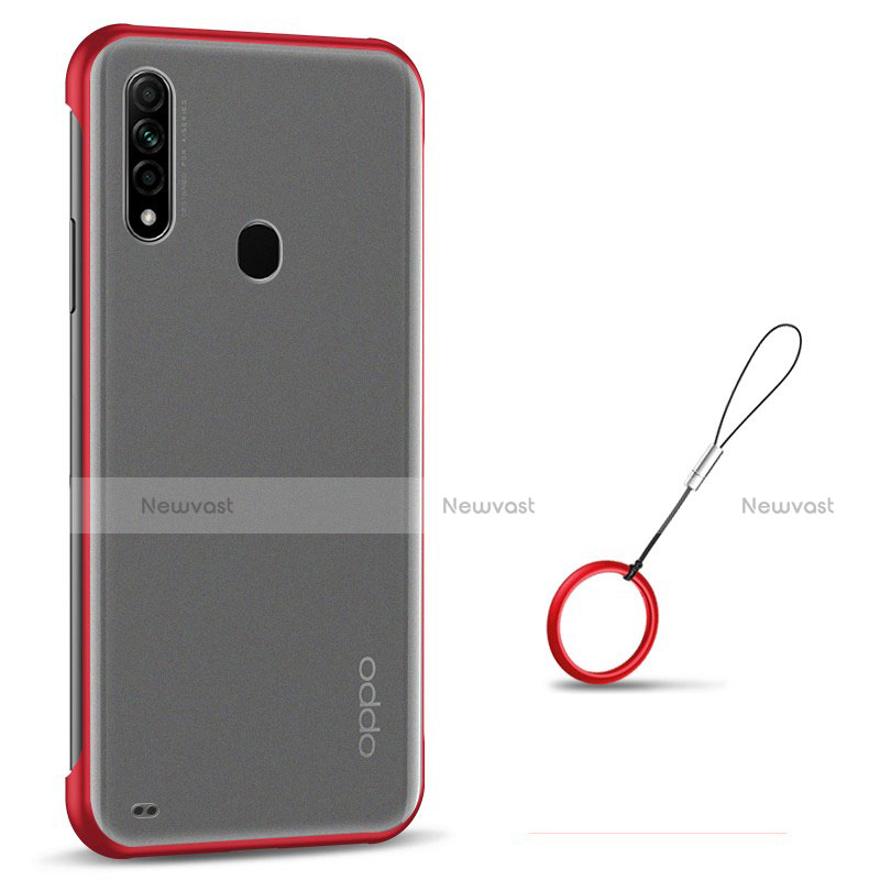 Transparent Crystal Hard Case Back Cover H02 for Oppo A31 Red