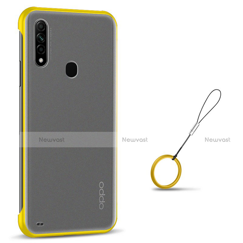 Transparent Crystal Hard Case Back Cover H02 for Oppo A8 Yellow